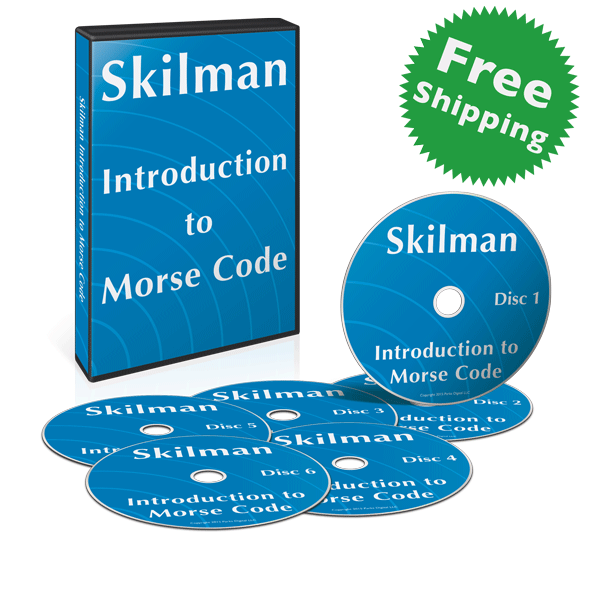 The Introduction to Morse Code comes packaged as six compact discs in an
Amaray case. There's currently a promotion for free shipping.
